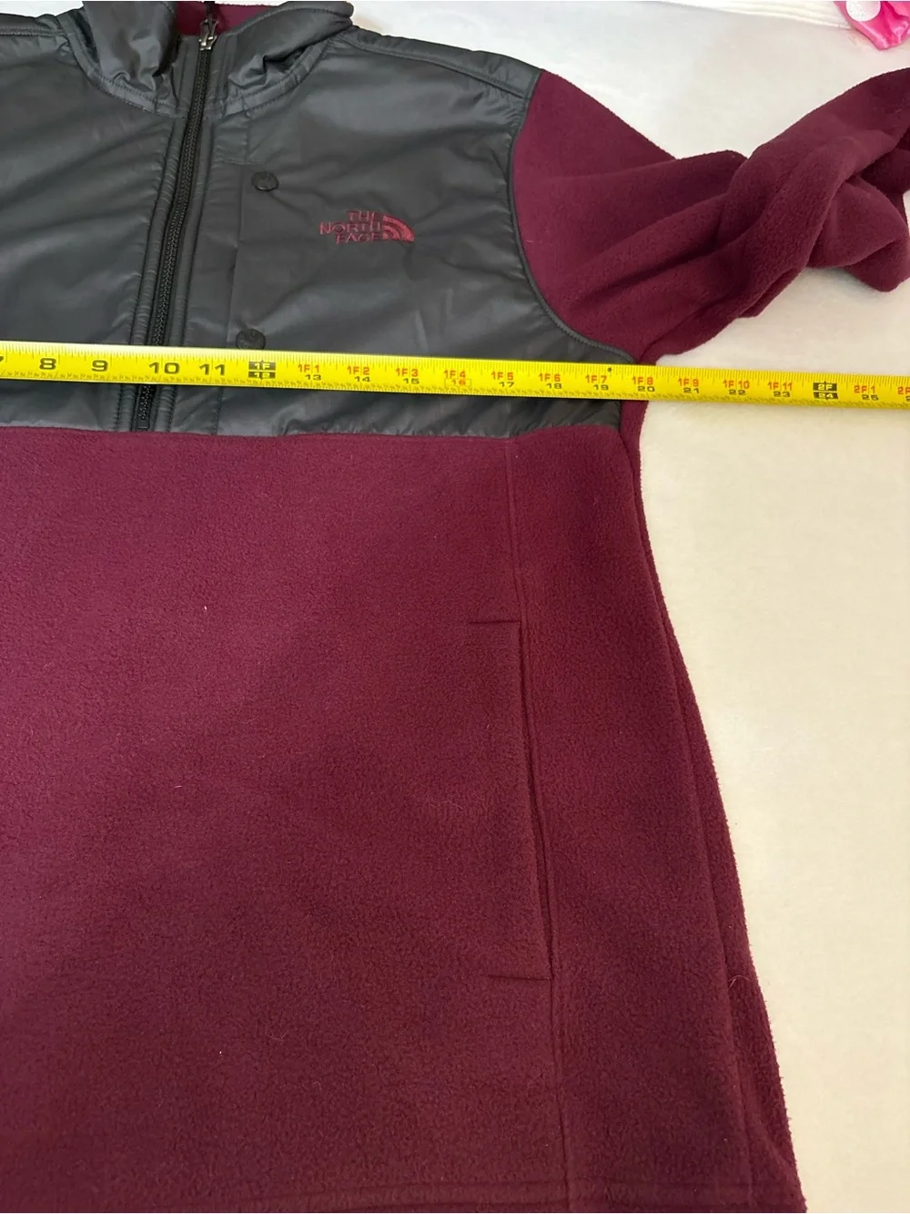 The North Face Men’s Retro Denali Hooded Jacket — Burgundy/Black S